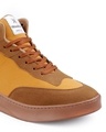 Shop Men's Brown & Yellow Color Block Sneakers