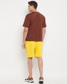 Shop Men's Brown & Yellow Fight War Typography Oversized T-shirt & Shorts Set-Design