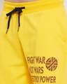 Shop Men's Brown & Yellow Fight War Typography Oversized T-shirt & Shorts Set