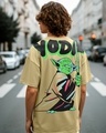 Shop Men's Brown Yoda Graphic Printed Oversized T-shirt-Front