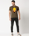 Shop Men's Brown Zenitsu Graphic Printed Cotton T-shirt