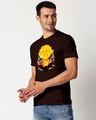 Shop Men's Brown Zenitsu Graphic Printed Cotton T-shirt-Full