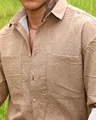 Shop Men's Buff Beige Textured Shirt