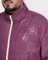 Shop Men's Burgandy Plus Size Printed Windcheater Jacket