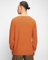 Shop Men's Burnt Orange Flat Knit Sweater-Design