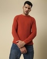 Shop Men's Burnt Orange Waffle Sweater-Design