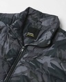 Shop Men's Grey Camo Printed Oversized Puffer Jacket