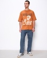 Shop Men's Caramel Orange Coffee Then Humans Graphic Printed Oversized T-shirt
