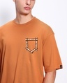Shop Men's Caramel Orange For Display Only Typography Oversized T-shirt
