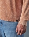 Shop Men's Caramel Orange Sedentary State Graphic Printed Oversized Acid Wash T-shirt