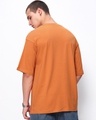 Shop Men's Caramel Orange Start Typography Oversized T-shirt-Full