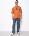 Shop Men's Caramel Orange Start Typography Oversized T-shirt
