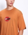 Shop Men's Caramel Orange Start Typography Oversized T-shirt