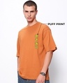 Shop Men's Caramel Orange Was a Bae Graphic Printed Oversized T-shirt-Full