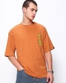Shop Men's Caramel Orange Was a Bae Graphic Printed Oversized T-shirt