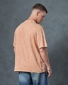Shop Men's Orange Oversized Acid Wash T-shirt-Full