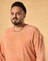 Shop Men's Orange Oversized Plus Size Acid Wash T-shirt