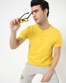 Shop Men's Ceylon Yellow Half Sleeve Henley T-shirt-Front