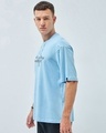 Shop Men's Chambray Blue Justrolling Graphic Printed Oversized T-shirt-Full