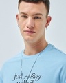 Shop Men's Chambray Blue Justrolling Graphic Printed Oversized T-shirt