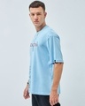 Shop Men's Chambray Blue Tatva Doodles Graphic Printed Oversized T-shirt-Full