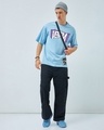 Shop Men's Chambray Blue Venom Graphic Printed Oversized T-shirt