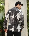 Shop Men's Charcoal Black & White All Over Floral Printed Shirt-Design