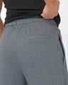 Shop Men's Charcoal Grey Icon Graphic Printed Oversized Wide Leg Track Pants
