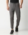 Shop Men's Charcoal Grey Joggers-Front