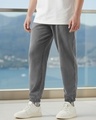 Shop Men's Charcoal Grey Oversized Acid Wash Warm Joggers-Front
