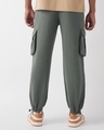 Shop Men's Charcoal Grey Oversized Cargo Joggers-Full