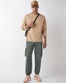 Shop Men's Charcoal Grey Oversized Cargo Joggers