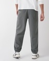 Shop Men's Charcoal Grey Oversized Joggers-Full