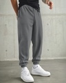 Shop Men's Charcoal Grey Oversized Joggers-Front