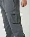 Shop Men's Charcoal Grey Oversized Plus Size Cargo Joggers