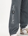 Shop Men's Charcoal Grey Melange Hogwarts Graphic Printed Oversized Joggers