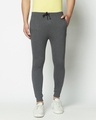Shop Men's Charcoal Grey Slim Fit Joggers-Front