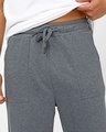 Shop Men's Charcoal Grey Vengeance Typography Oversized Track Pants