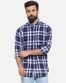 Shop Men's Checkered Casual Stylish Spread Shirt-Front