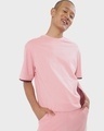 Shop Men's Cheeky Pink Color Block Oversized Fit T-shirt-Front