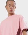 Shop Men's Cheeky Pink Color Block Oversized Fit T-shirt