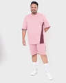 Shop Men's Cheeky Pink Color Block  Plus Size T-shirt
