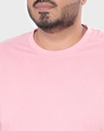 Shop Men's Cheeky Pink Color Block  Plus Size T-shirt