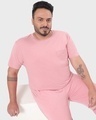 Shop Men's Cheeky Pink High Low Plus Size Pocket T-shirt-Front