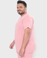 Shop Men's Cheeky Pink Plus Size Henley T-shirt-Design