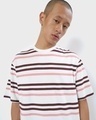 Shop Men's Cheeky Pink Stripe Oversized Fit T-shirt
