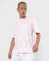 Shop Men's Cheeky Pink Tie & Dye Oversized Fit T-shirt-Front