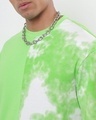Shop Men's Chilled Out Green Half & Half Tie & Dye Oversized T-shirt