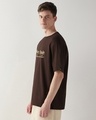 Shop Men's Chocolate Brown Creation and Existence Graphic Printed Oversized T-shirt-Full