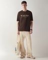 Shop Men's Chocolate Brown Creation and Existence Graphic Printed Oversized T-shirt